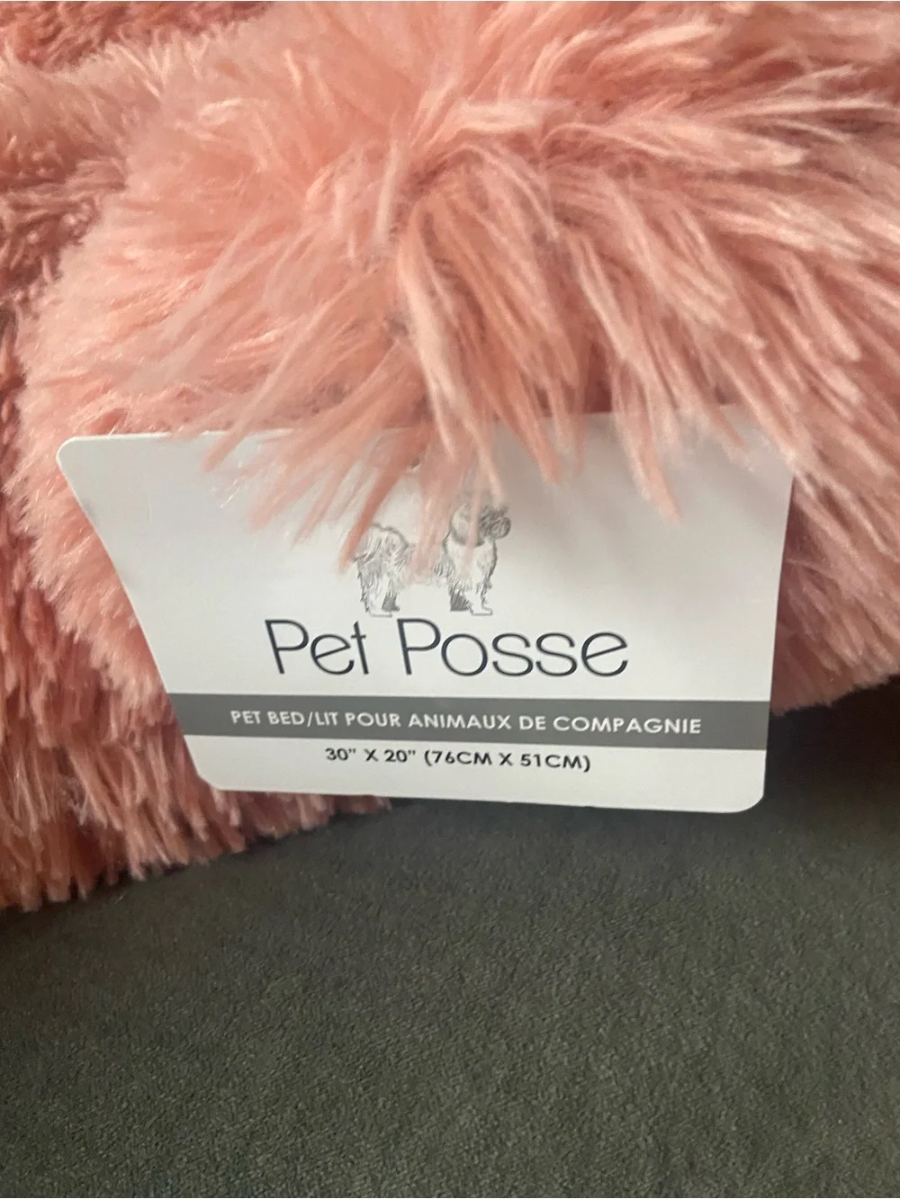 Pet Dog Bed 30x20 Posse Plush Fluffy NEW